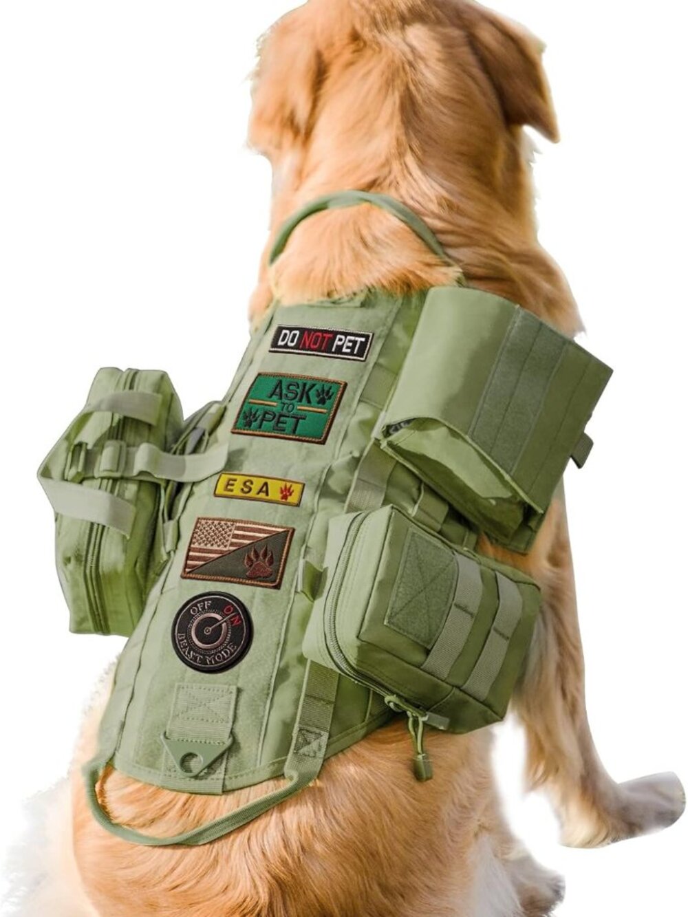 AIWAI Tactical Dog Vest Harness -(Army Green, S)